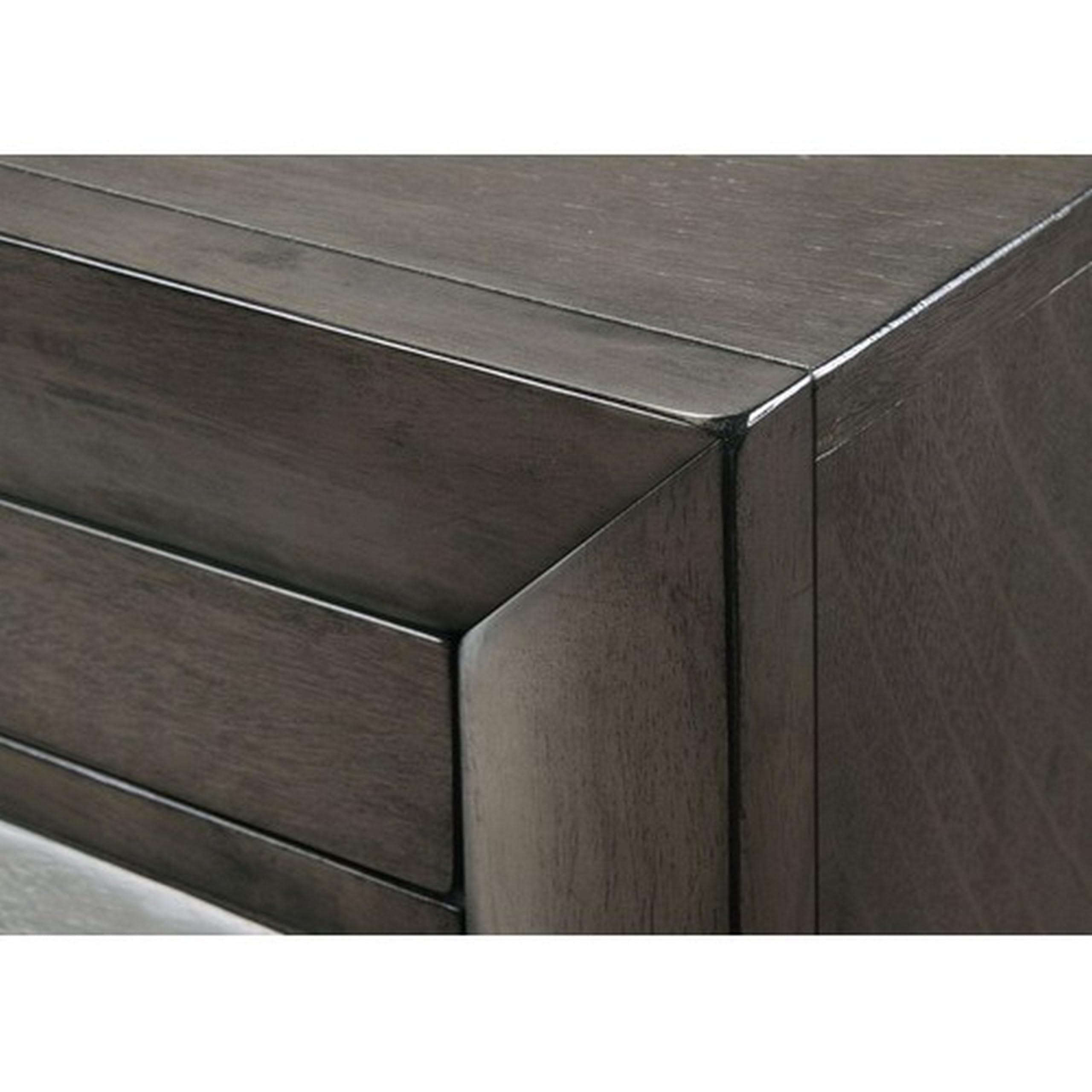 Benjara Wooden Nightstand with 2 Drawers & Pull-Out Tray - Brown Finish Bedside Table for Bedroom, Living Room, or Guest Room Storage
