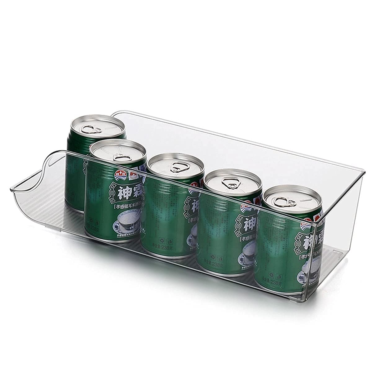 2-Pack Clear Plastic Soda Can Organizer for Refrigerator - Stackable Beverage Storage Bin for Fridge, Pantry & Kitchen Organization - Perfect for Organizing Cans, Fruits & Produce (Ideal for Home, Office & Dorm Use)