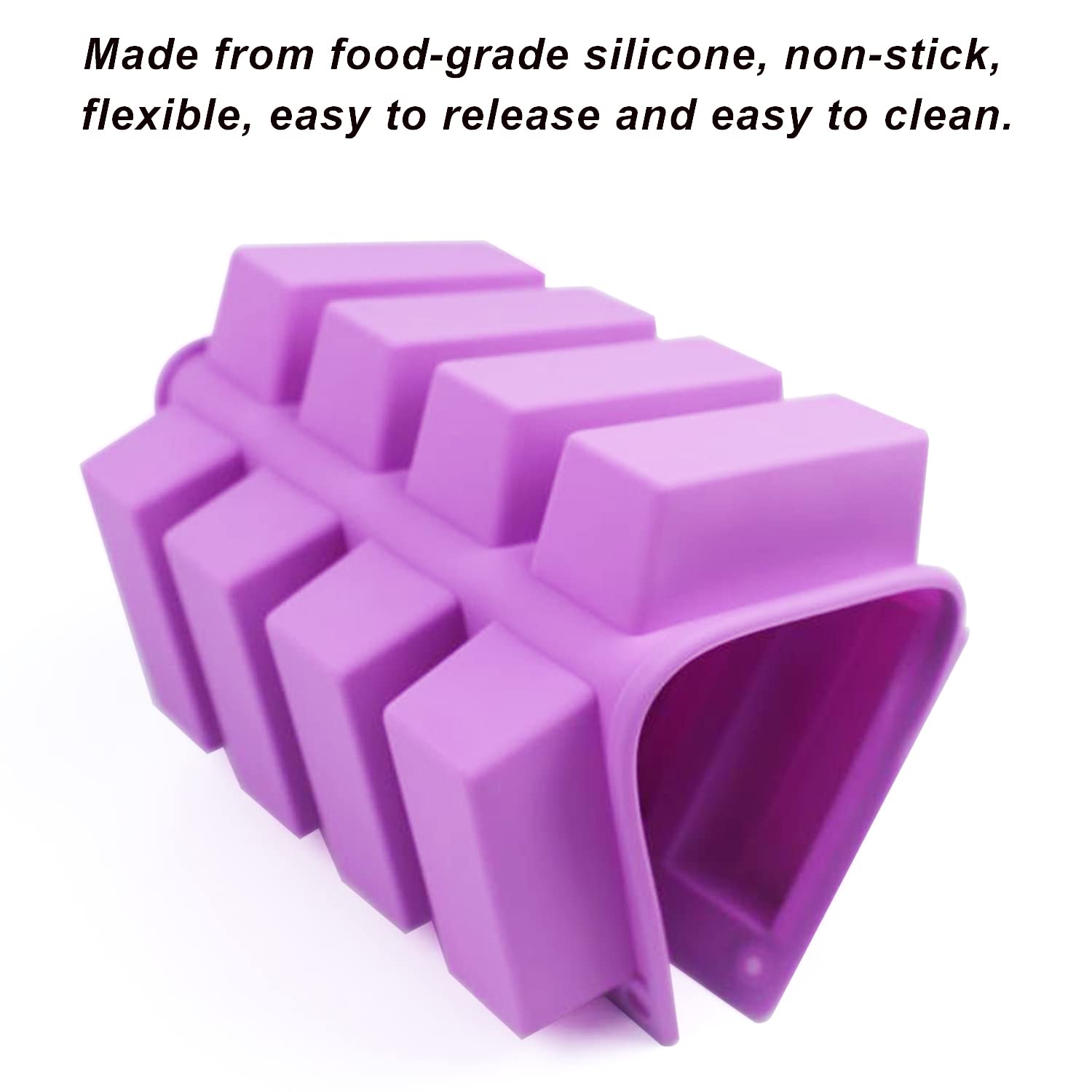 METLUCK 3-Piece Silicone Chocolate Bar Molds Set - 12 Cavity Rectangle Granola, Protein & Energy Bar Molds for Baking Candy, Cornbread, Cheesecake & Pudding | Perfect for Homemade Desserts, Party Treats & Holiday Gifting
