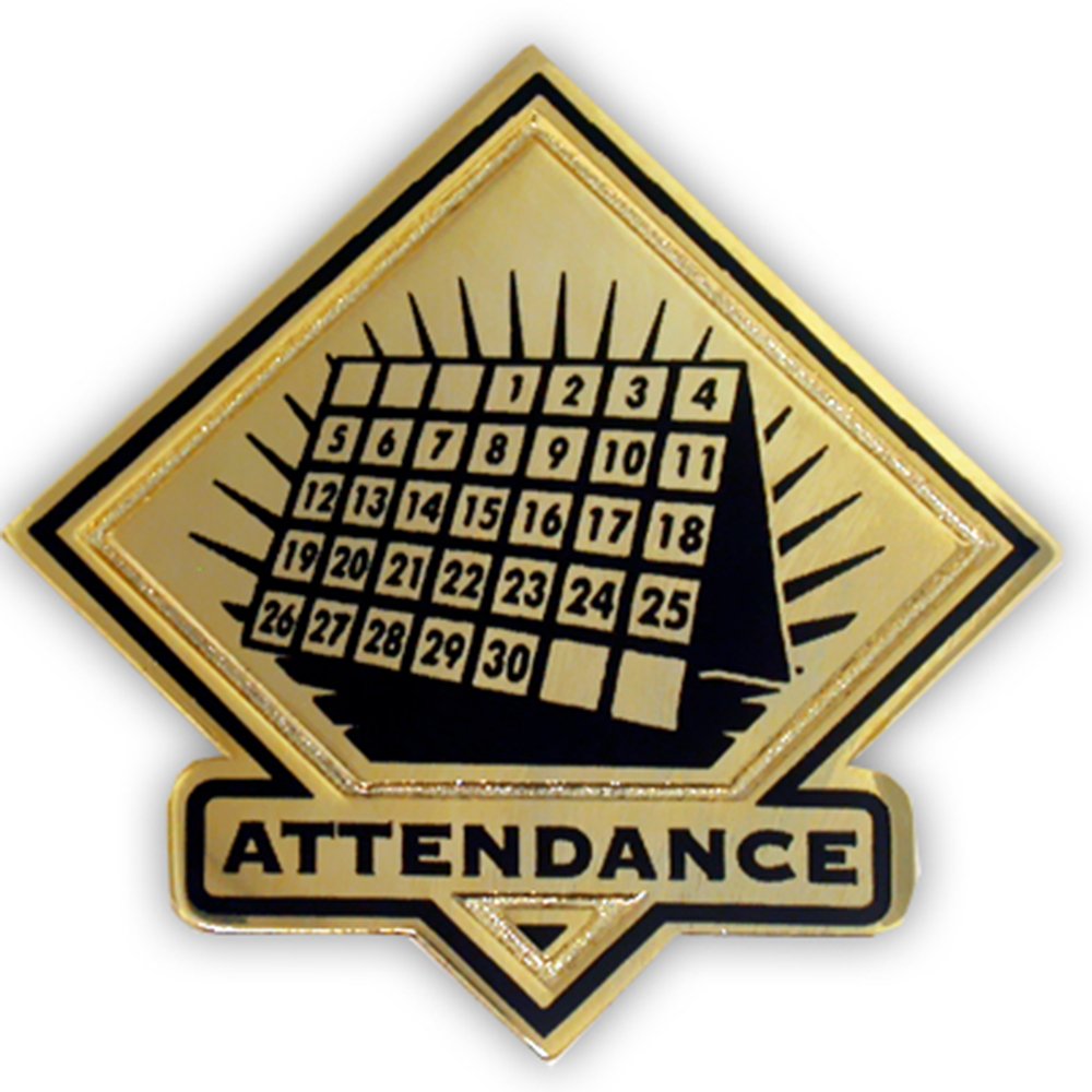Black and Gold Attendance Lapel Pin for Students & Teachers - Perfect for School Events, Graduations & Awards Ceremonies