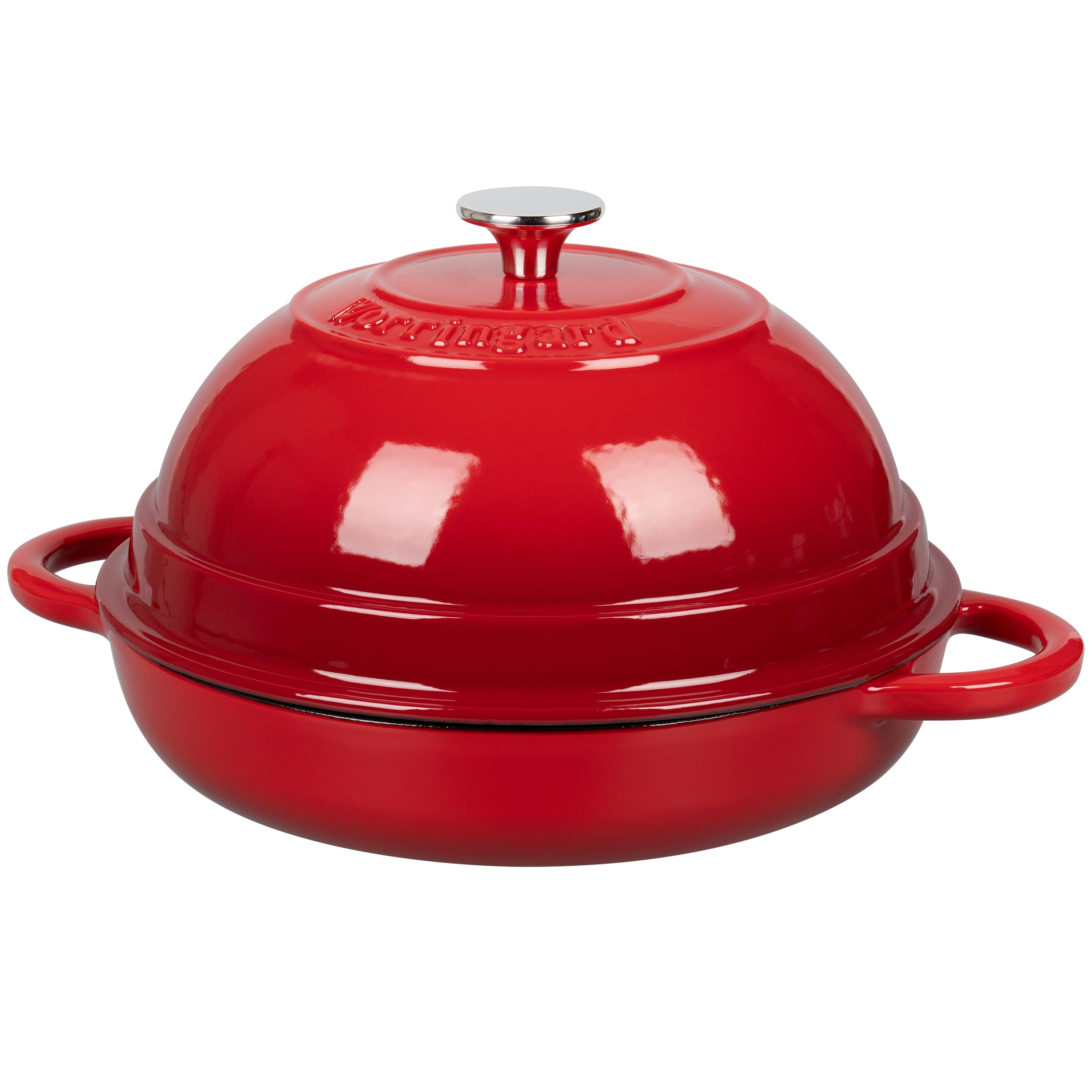 6 Quart Red Enameled Cast Iron Dutch Oven with Lid - Perfect for Bread Baking, Roasting & Slow Cooking - Ideal for Sourdough, Stews & Camping Meals