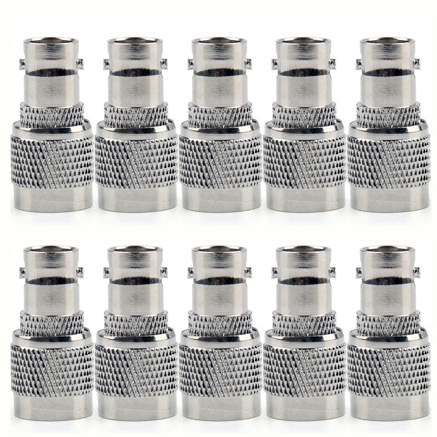 10Pcs BNC Female to TNC Male RF Adapter Connector - Straight F/M Plug for CCTV, Antenna, and Ham Radio Equipment