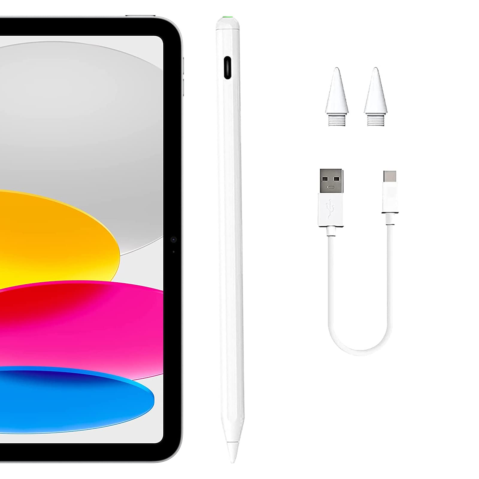 Premium Stylus Pen for iPad with Palm Rejection & Magnetic Wireless Charging - Compatible with Apple iPad Pro (2018-2022, 11/12.9 Inch), iPad Air 3/4/5, iPad 6/7/8/9/10, iPad Mini 5/6 - Perfect for Drawing, Note-Taking & Digital Art