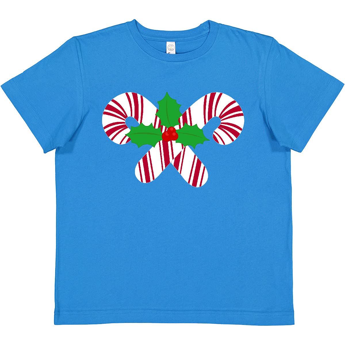 Inktastic Candy Canes and Holly Christmas Women's T-Shirt - Festive Holiday Tee for Women - Perfect for Christmas Parties & Gift Giving