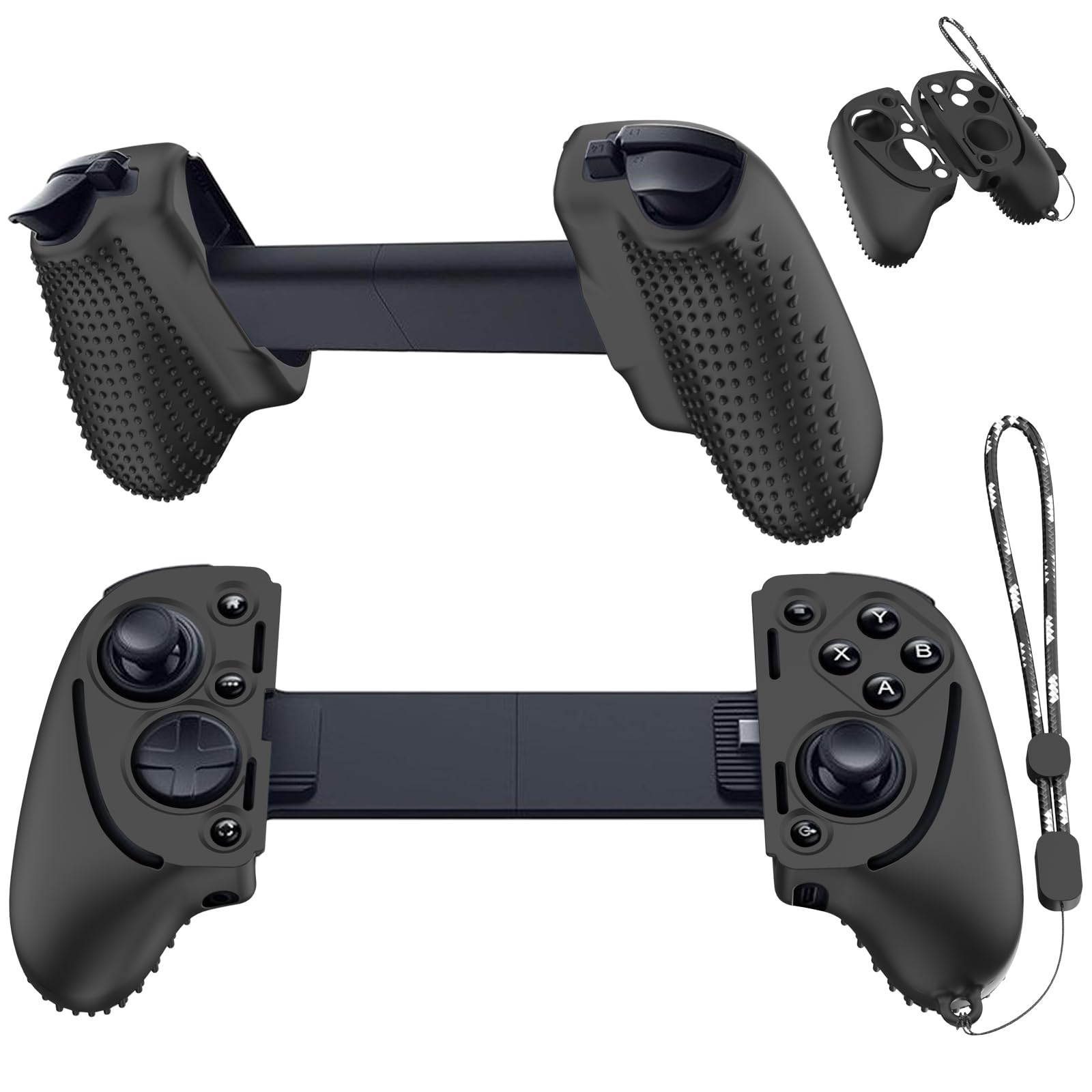 Premium Silicone Grip Case Cover for Razer Kishi Ultra Gaming Controller - Protective Handle Cover with Lanyard (Black) - Perfect for Mobile Gaming, Travel Protection & Enhanced Grip Comfort