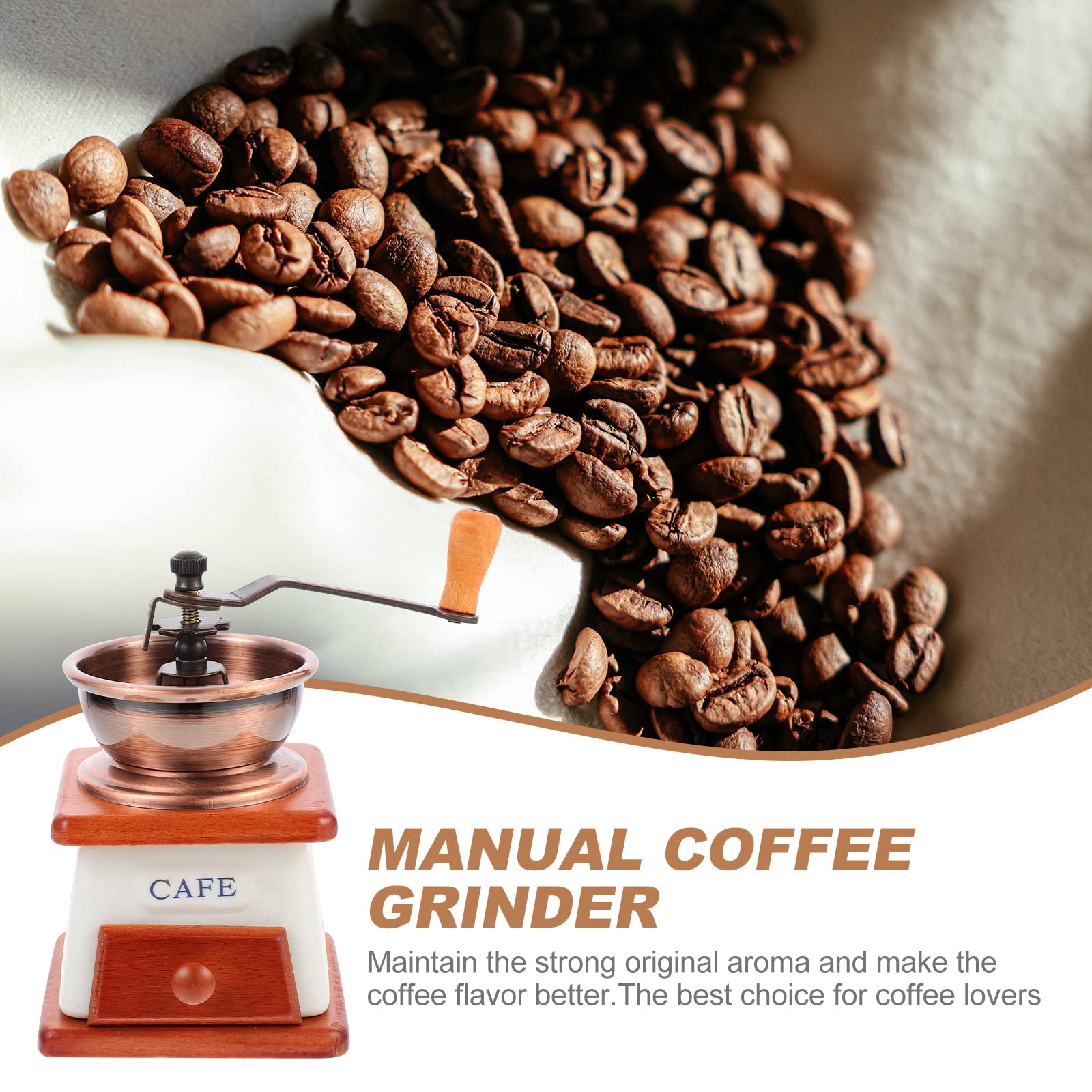 LIOOBO Manual Ceramic Coffee Grinder & Pepper Mill - Handheld Kitchen Tool for Freshly Ground Coffee Beans & Spices | Perfect for Home, Office & Camping Use
