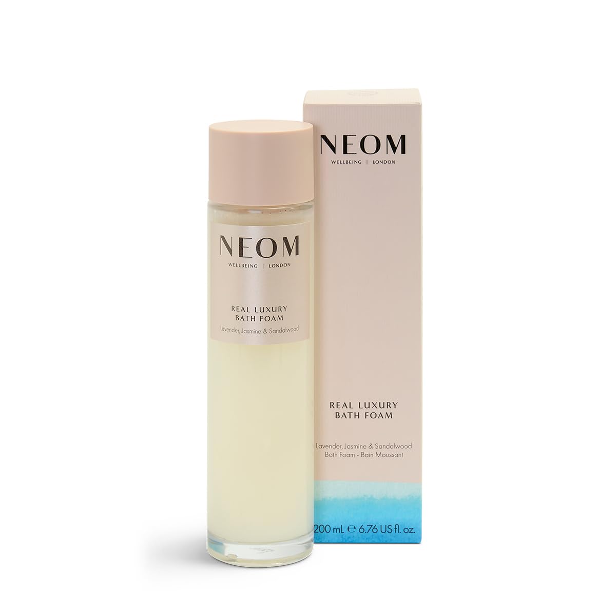 NEOM Luxury Lavender, Jasmine & Rosewood Bath Foam (6.76 fl oz) with Coconut & Almond Oil - Vegan, Cruelty-Free Relaxing Scent for Stress Relief | Perfect for Spa Nights & Self-Care Rituals