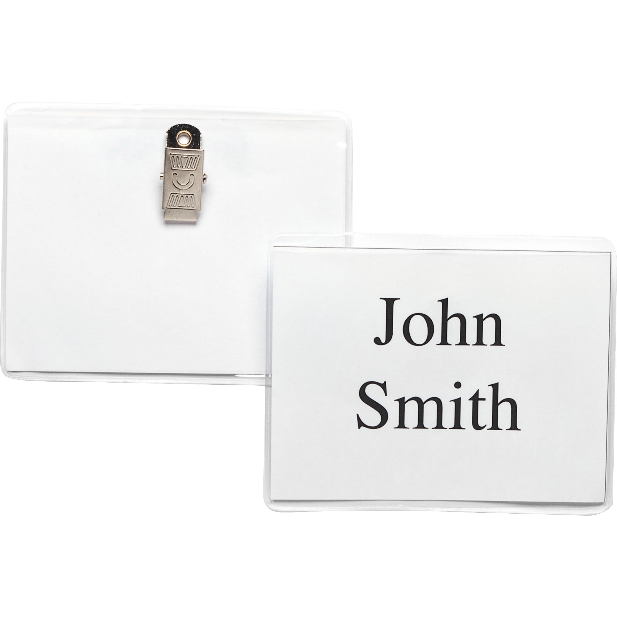 Business Source Clear Name Badge Holder (19180) - Ideal for Conferences, Events, and Professional Networking