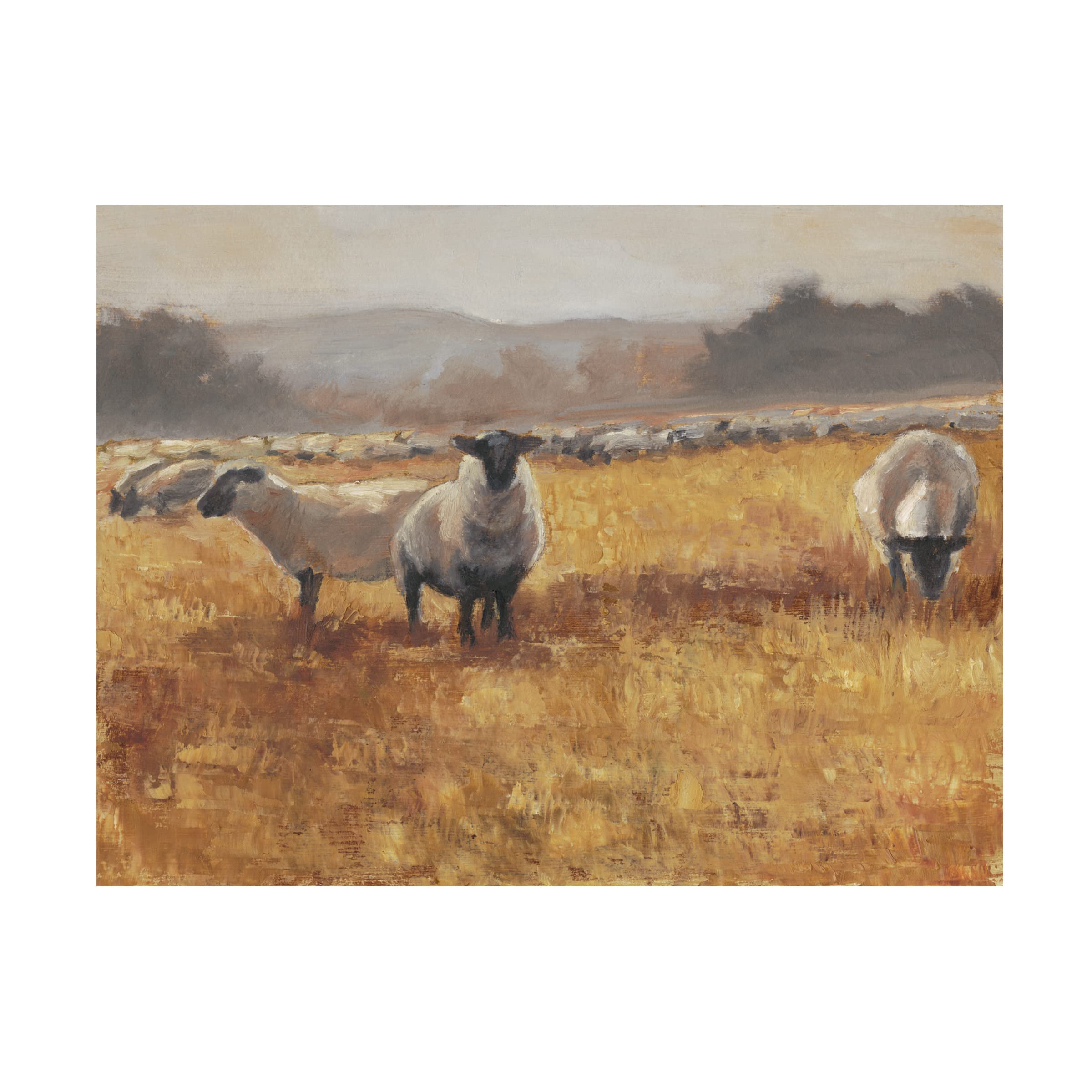 Trademark Fine Art 'Grazing at Sunset I' by Ethan Harper - Stunning Landscape Canvas Wall Art for Living Room, Bedroom & Office Decor
