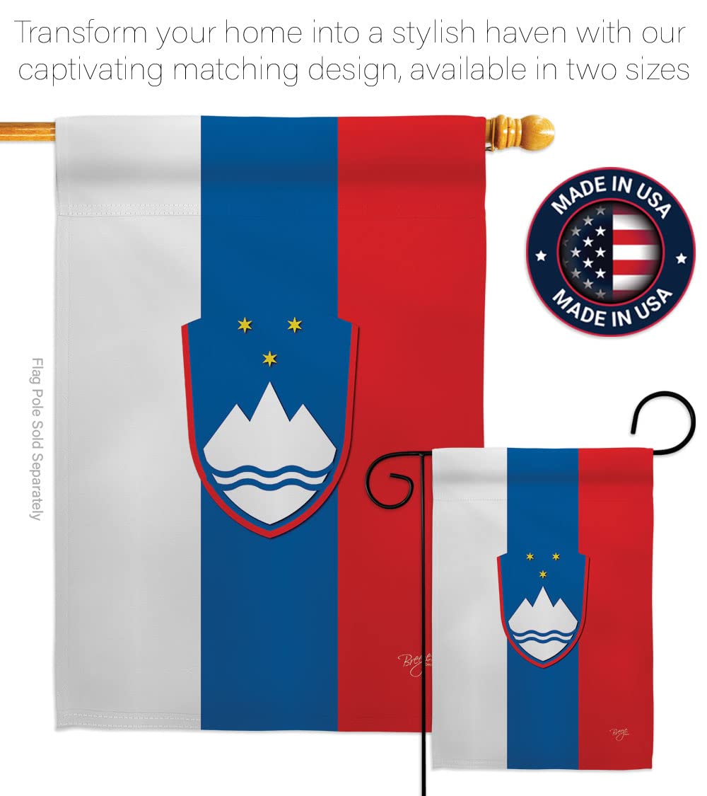 Slovenia Garden Flag Set with Stand - Double-Sided Yard Decor for Home & Gifts