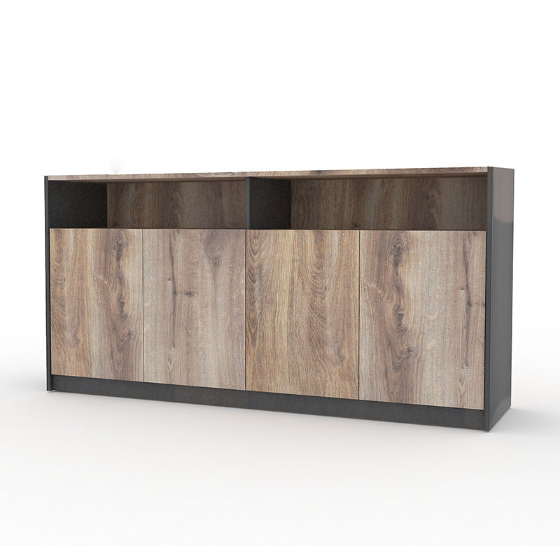 ARTO Credenza Cabinet 157cm Warm Oak & Black - Modern TV Stand with Storage for Living Room, Bedroom & Office Furniture