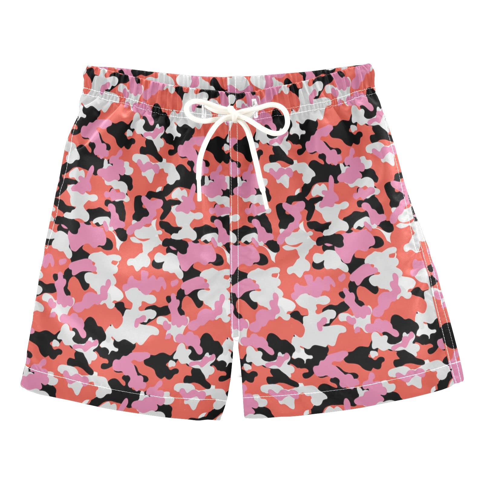 **Pink Black Camo Boys Swim Trunks - Toddler Beach Board Shorts for Kids - Quick-Dry Swimwear for Boys 2T - Perfect for Pool, Beach & Summer Water Play**