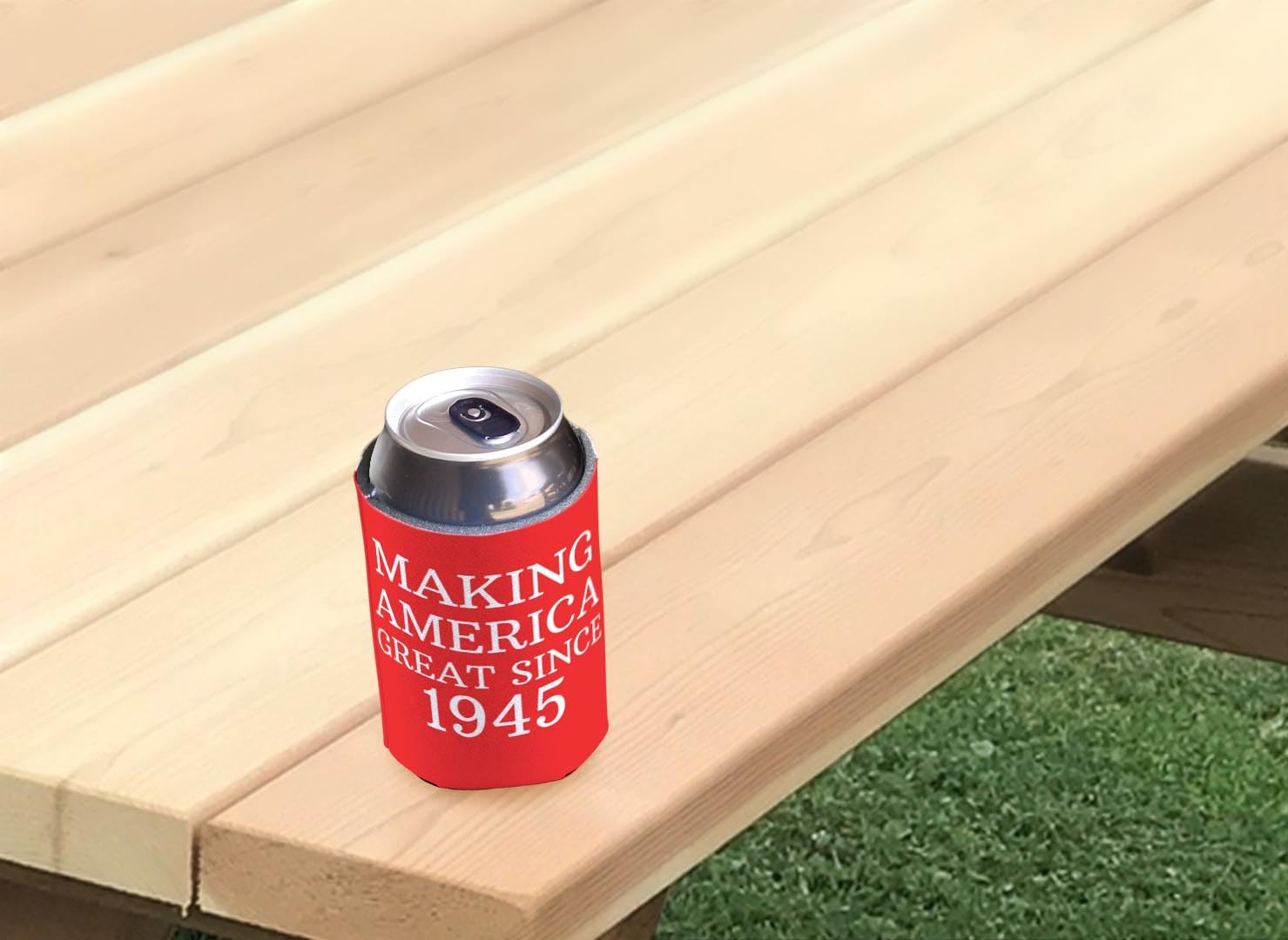 80th Birthday Party Supplies - 'Making America Great Since' Custom Printed Standard & Slim Can Coolers - Ideal for Milestone Celebrations, BBQs, and Outdoor Events