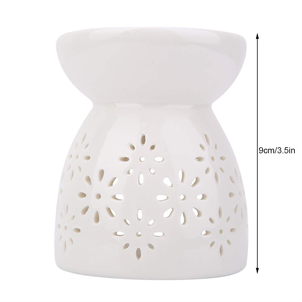 Ceramic Tealight Candle Holder & Essential Oil Burner - Aromatherapy Diffuser with Floral Design for Home Decor, Bedroom, Living Room & Relaxation - Perfect for Meditation, Spa Nights and Romantic Ambiance