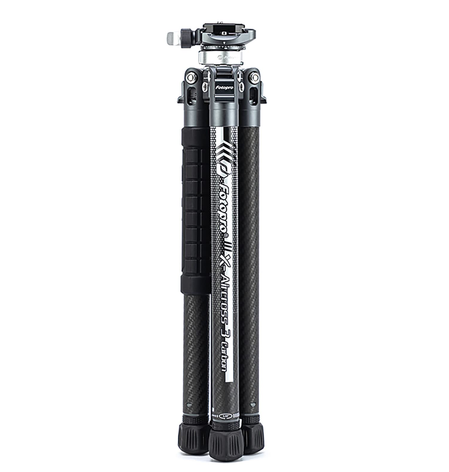 Fotopro X-Aircross 3 Lite Ball Head Carbon Fiber Tripod - Compact, Lightweight, Extendable Travel Tripod for DSLR Cameras (Grey) - Perfect for Hiking, Travel Photography & Outdoor Adventures