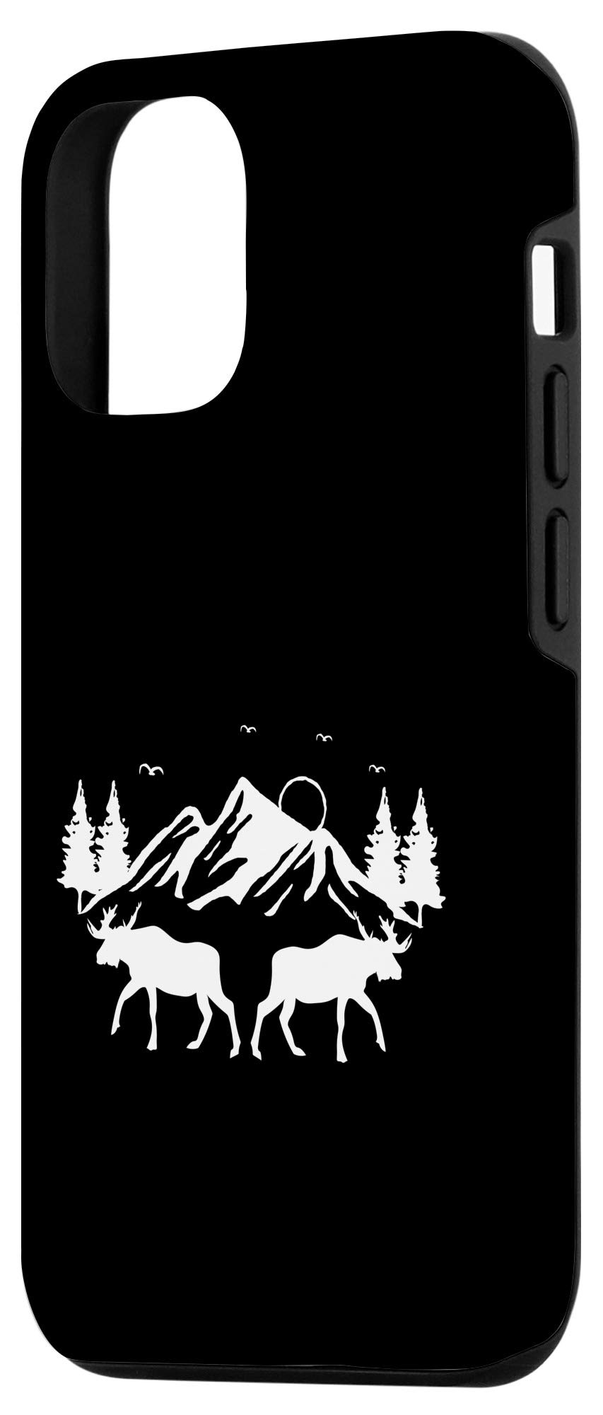 Premium iPhone 12/12 Pro Case - Elk & Moose Nature Design - Durable Protective Cover for Canada/Alaska Outdoor Enthusiasts - Perfect for Hiking, Camping & Wildlife Adventures