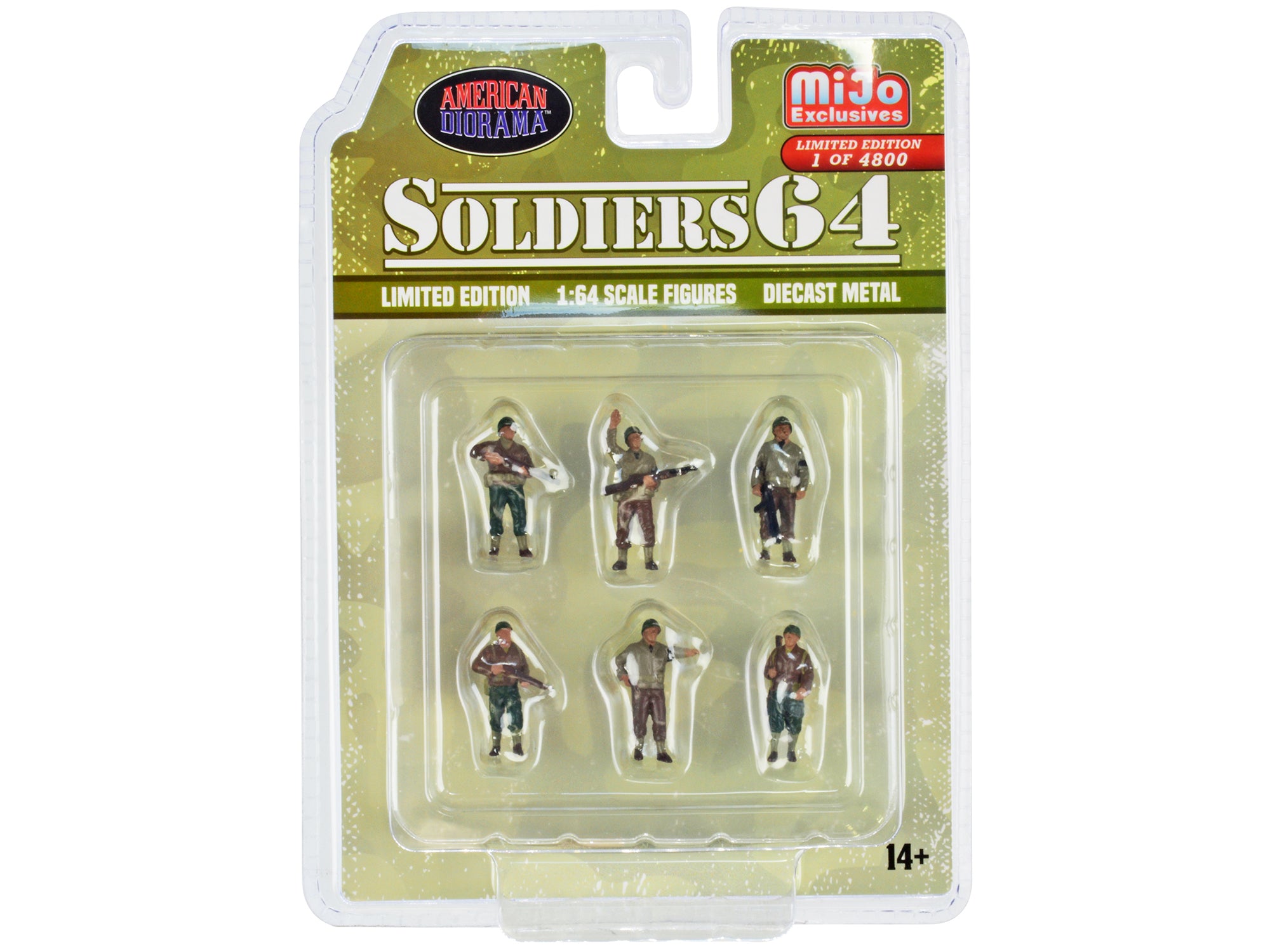1/64 Scale Military Diecast Figures - 6-Piece Soldiers Set by American Diorama, Limited Edition of 4800 Worldwide | Perfect for Model Displays, Diorama Scenes & Collectors
