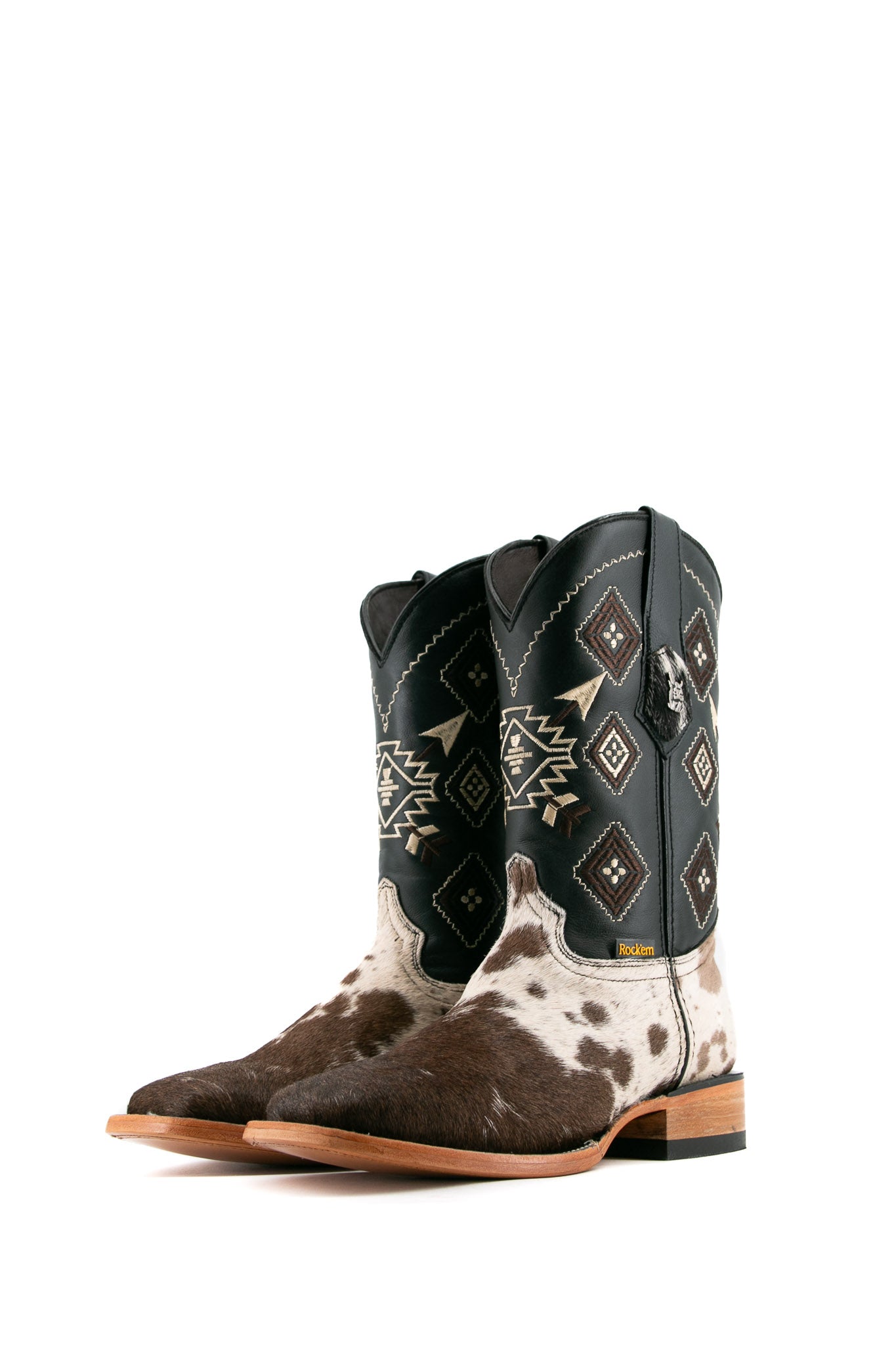 **Men's Genuine Cowhide Square Toe Cowboy Boots - Size 7 - Western Style - IM20 Box - Perfect for Rodeo, Country Music Festivals & Casual Wear**