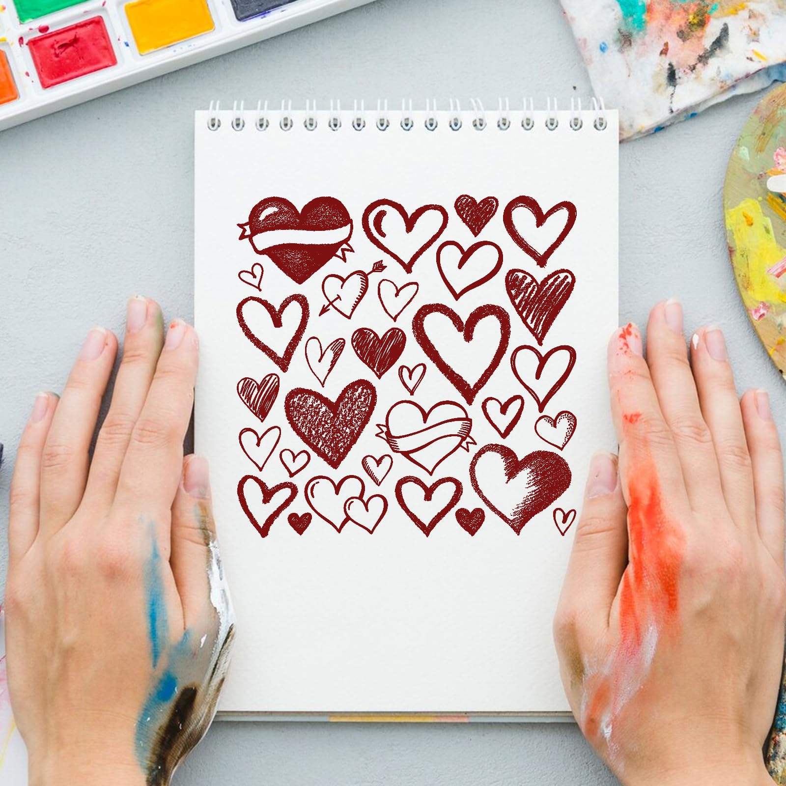 Valentine's Day Clear Rubber Stamps Set - Love Hearts Background Stamps for DIY Card Making, Scrapbooking, Photo Albums & Paper Crafts - Perfect for Valentine's Greeting Cards, Wedding Invitations & Romantic Gift Wrapping