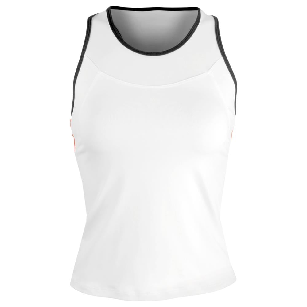 Lija Women's We Are The Champions Star Tank Top - White & Cayenne Color - Gym Workout, Yoga, Running & Casual Wear