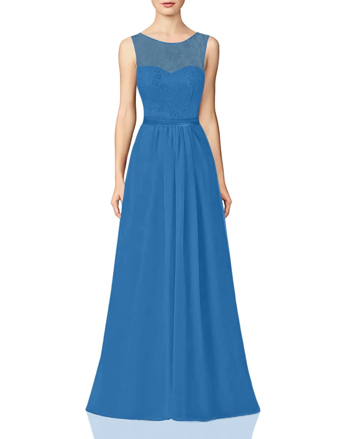 Elegant Long Lace Bridesmaid Dresses for Prom & Formal Evening Events - A-Line Chiffon Gowns for Weddings, Parties & Special Occasions