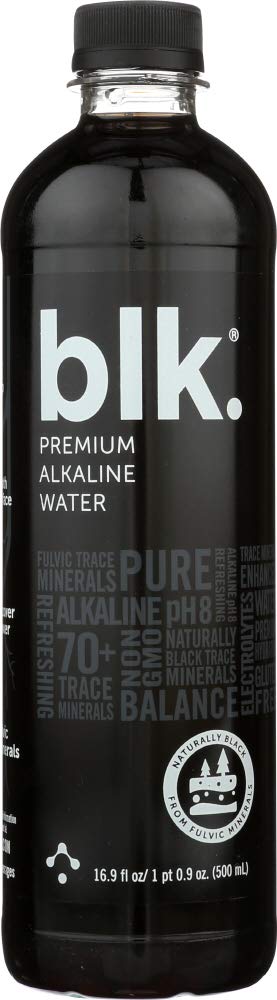 BLK Beverages Spring Water with Fulvic Acid - 16.9 oz Bottles (24 Pack) | Alkaline Mineral Water for Hydration, Detox & Wellness | Perfect for Gym, Office & Outdoor Activities