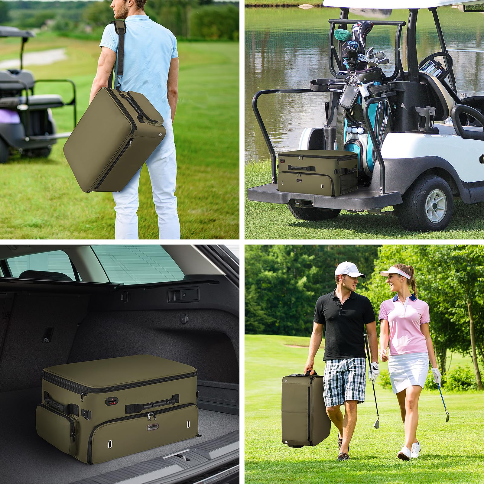 Mogplof Extra Large 2 Layer Golf Trunk Organizer - Water-Resistant Car Storage for Golf Shoes, Balls, Tees & Accessories (20