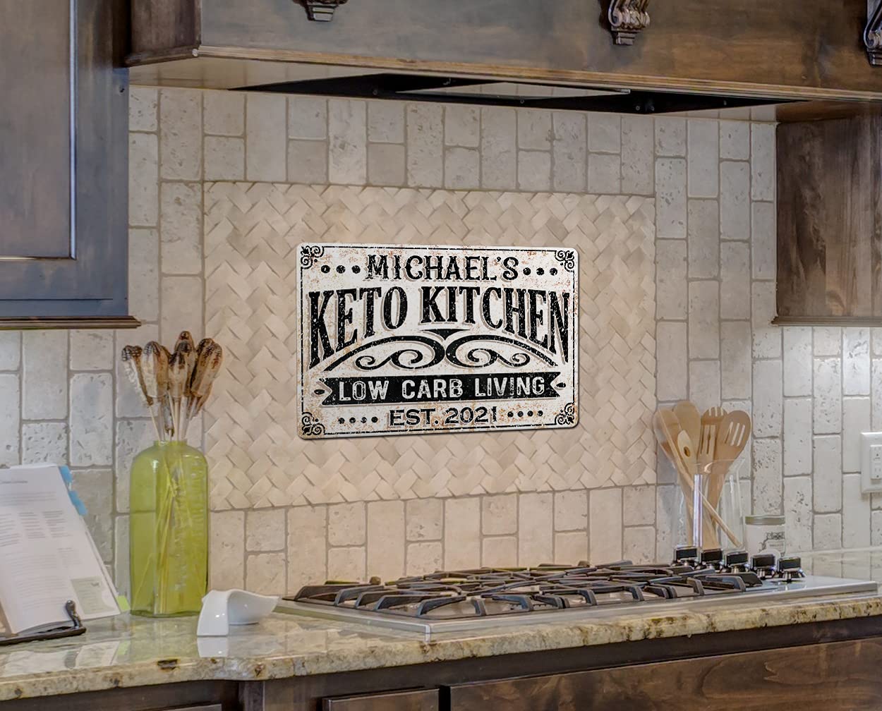 Custom Keto Diet Metal Wall Sign - Motivational Kitchen Decor for Weight Loss & Healthy Lifestyle - Perfect for Home Gym, Office or Fitness Studio