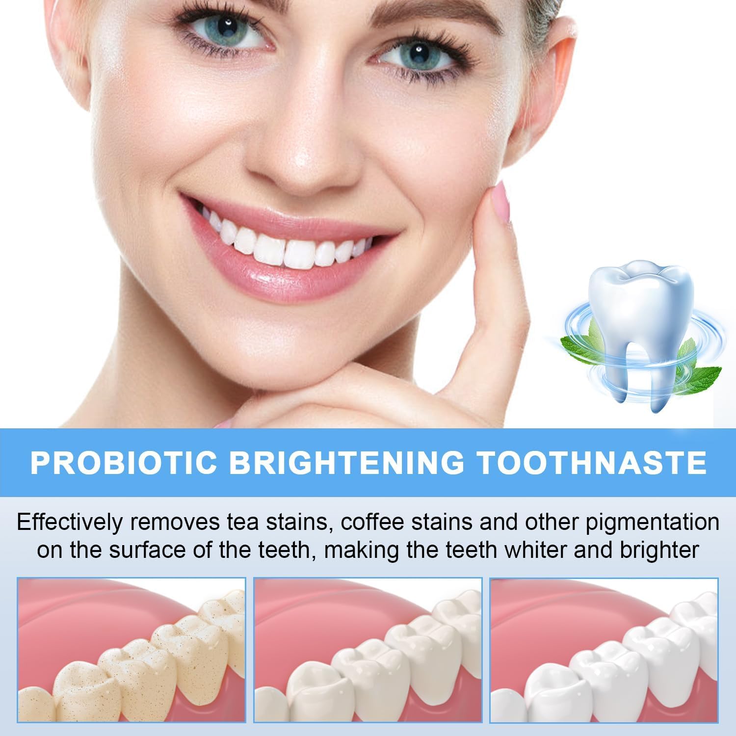 NASHUDA SP-8 Ultra Whitening & Probiotic Toothpaste - Enamel Safe Formula for Stain Removal, Fresh Breath & Teeth Health - 1 Pack Brightening Dental Care for Daily Oral Hygiene & Stain-Free Smile