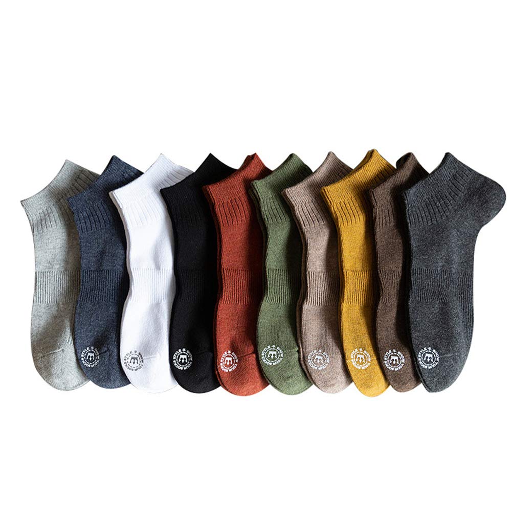 PRETYZOOM 10 Pairs Men's Cotton No Show Socks - Breathable Low Cut Athletic Socks for Men & Boys with Anti-Slip Design | Perfect for Sports, Casual Wear & Daily Use