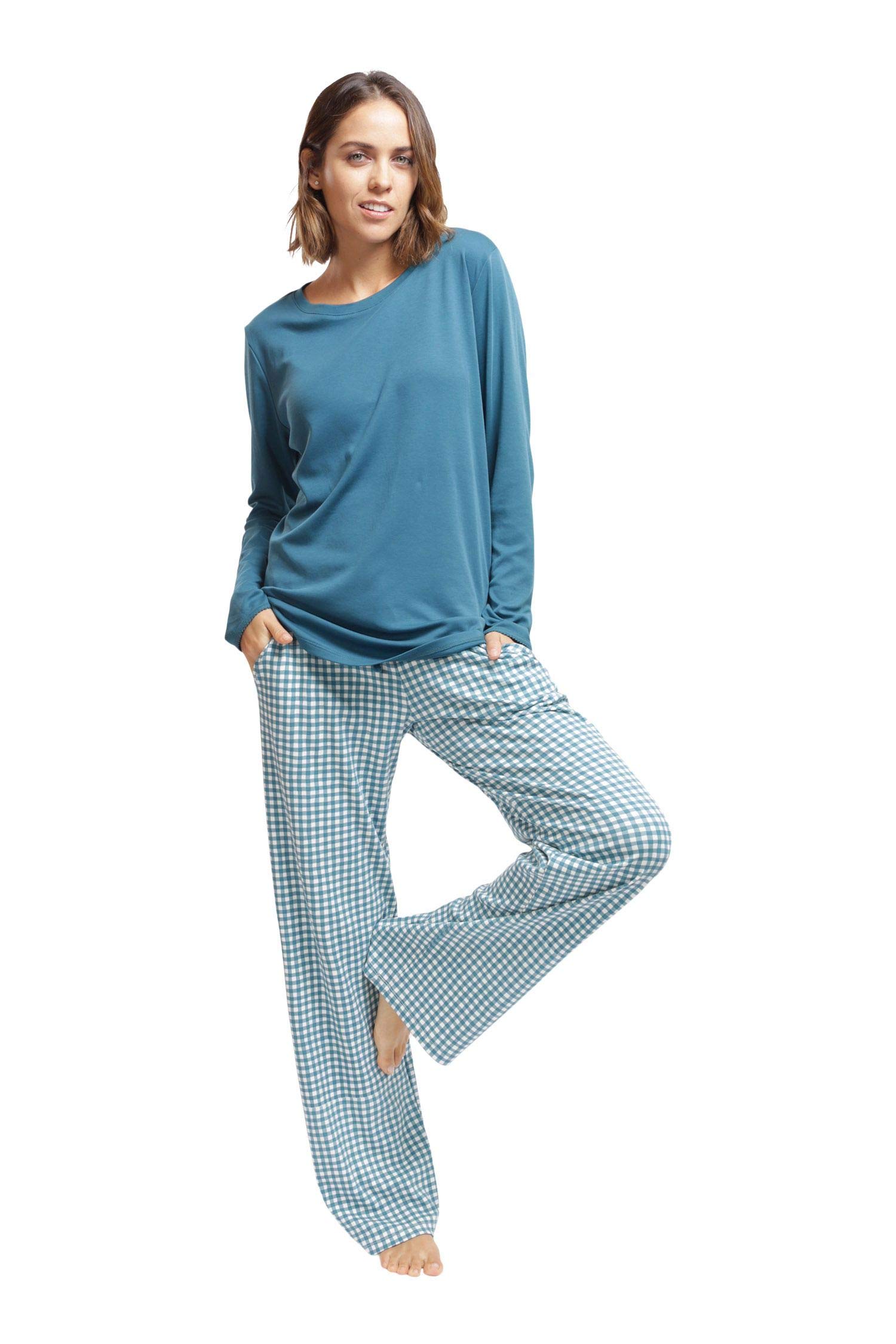 Premium Pima Cotton Women's Pajama Set - Ultra Soft Lounge Wear for Sleep & Relaxation - Perfect for Weekend Getaways, Spa Days & Cozy Nights