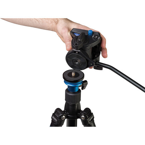 Benro Aero 4 Video Travel Tripod Kit - Lightweight Aluminum Tripod with Fluid Head for DSLR Cameras, Perfect for Travel Vlogging & Outdoor Photography
