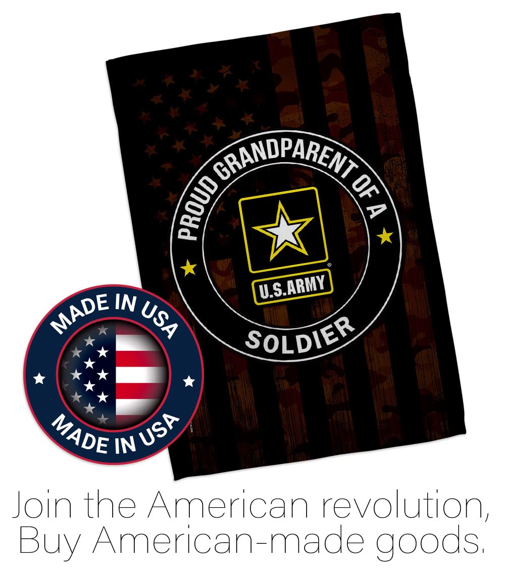 Proud US Military Grandparent Army House Flag Set - Double-Sided Armed Forces Rangers Banner for Veterans & Retirees | Made in USA | Perfect for Garden, Yard & Patriotic Home Decor