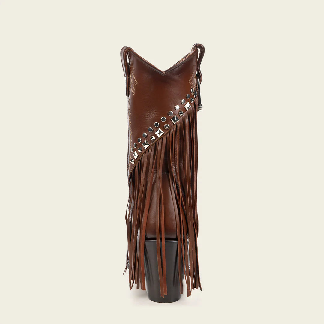 4V11RS Women's Western Cowgirl Leather Boots - Honey Brown - Comfortable & Stylish for Rodeo, Country Dancing & Everyday Wear