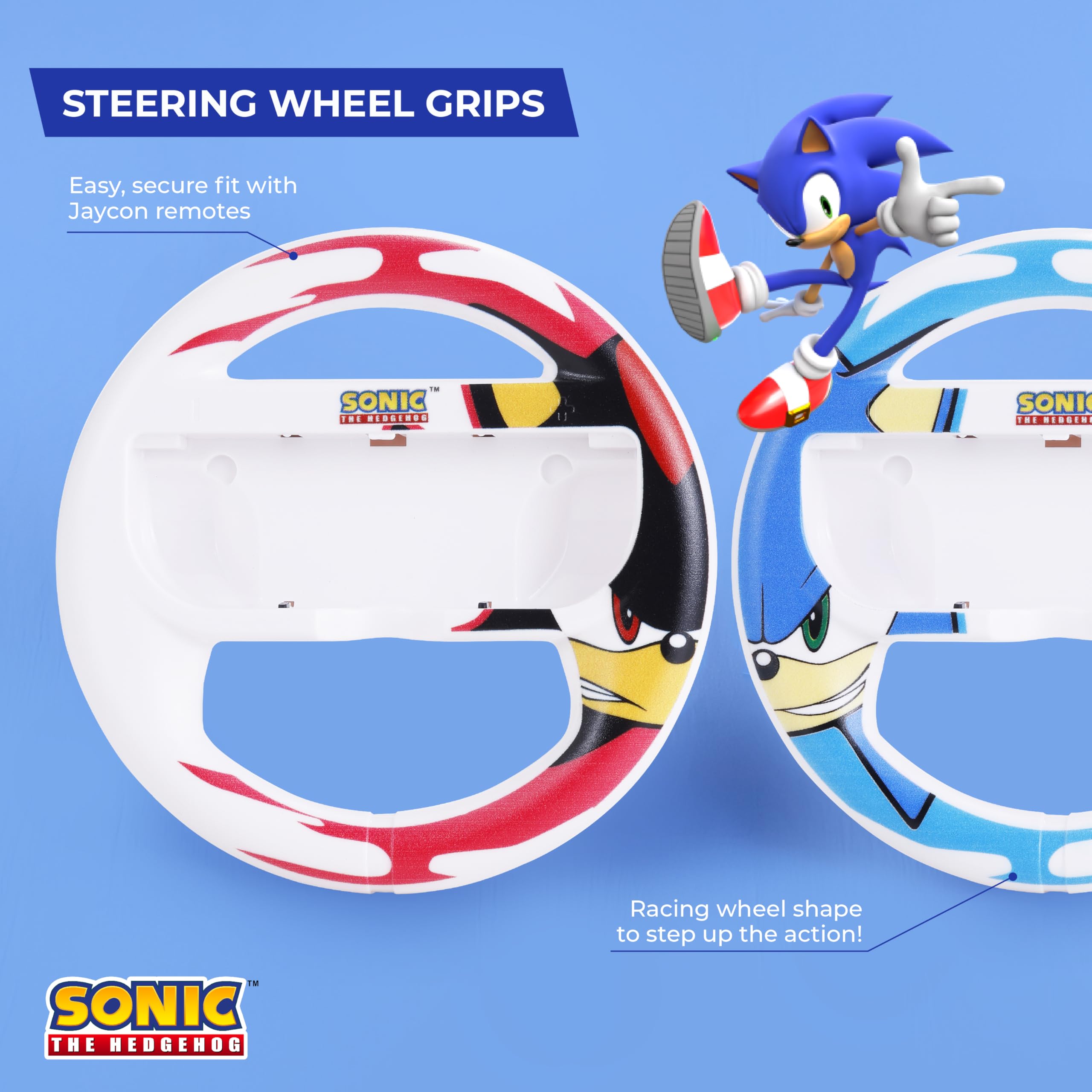 Sonic vs Shadow Nintendo Switch Protective Carrying Case with Controller Grips, Thumb Grips, Steering Wheel & Double-Sided Game Cartridge Holder - Travel Storage Solution for Nintendo Switch Console, Games & Accessories - Perfect for Gaming On-The-Go & Travel Protection