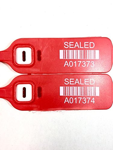 Heavy Duty Red Plastic Security Seals 16 Inch - Industrial Zip Ties with Progressive Numbering for Trucks, Trailers, Cargo Containers & Luggage (1000 Pack) - Perfect for Logistics, Shipping & Warehouse Security