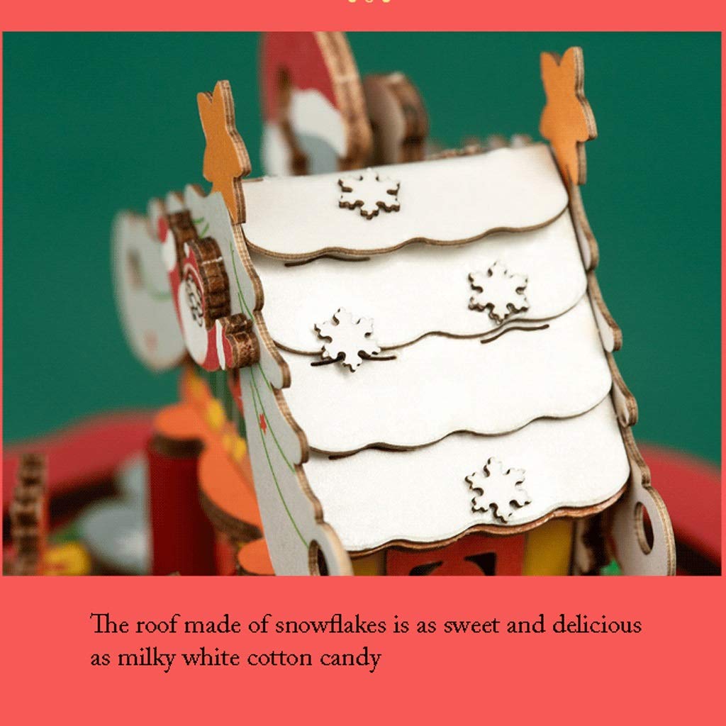 DIY Wooden Christmas Music Box with Steel Movement - Romantic Fairy Tale Musical Keepsake for Girls, Free Combination Gift (Christmas Town AM46) | Perfect for Holiday Decor, Birthday Presents & Home Collectibles
