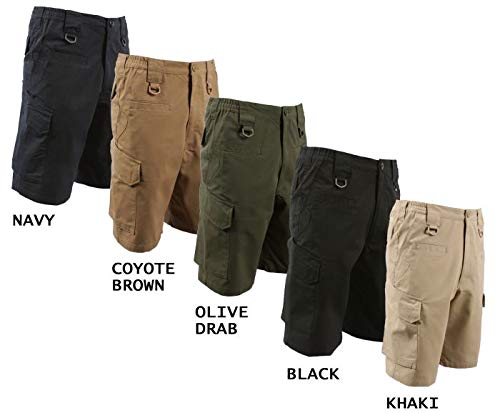 LAPG Men's Tactical Shorts with Elastic Waistband - Durable Ripstop Cargo Shorts for Workout, Outdoor & Military Use | Perfect for Hiking, Camping & Tactical Training