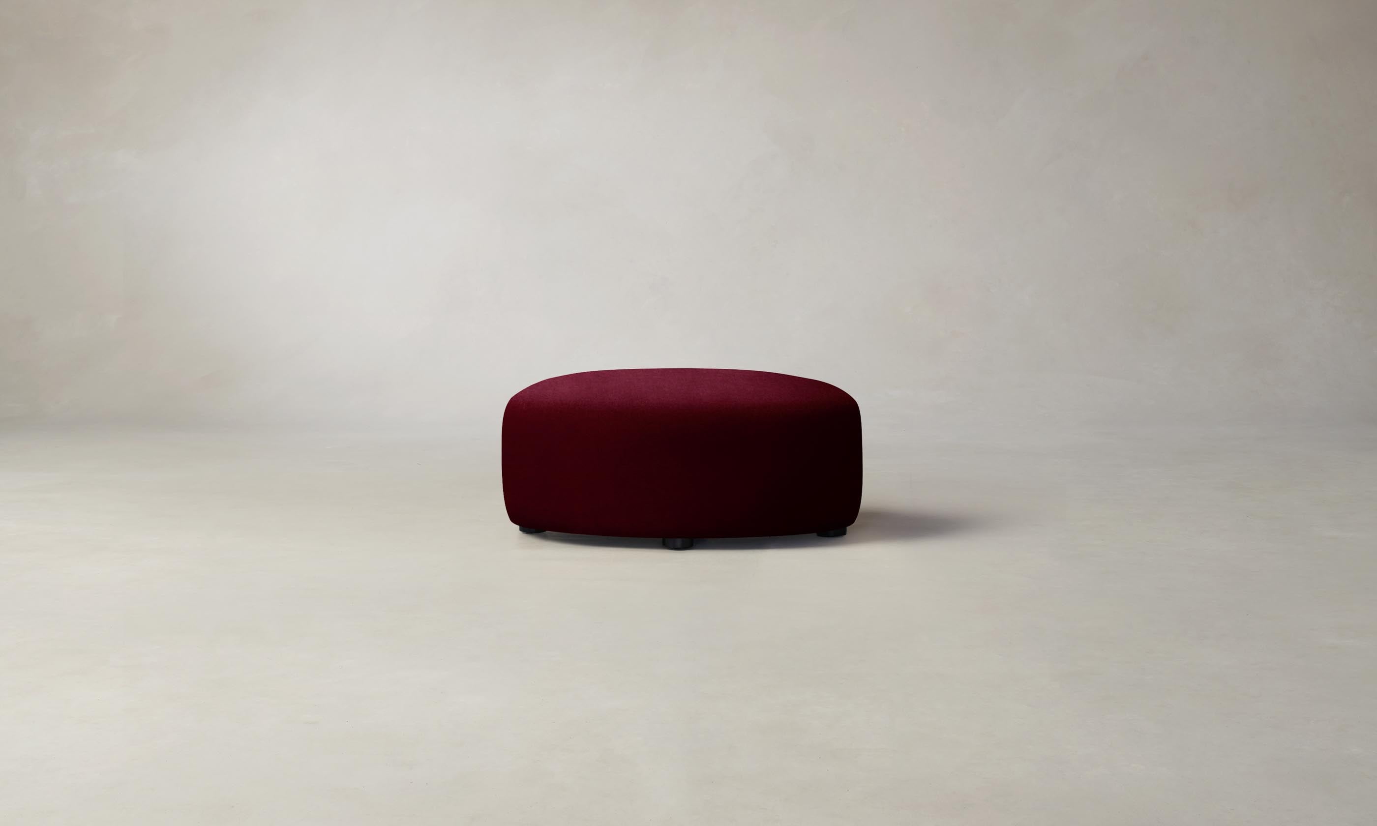 Luxury Mohair Crimson Chelsea Ottoman - Elegant Footrest & Stylish Living Room Decor for Home & Office Comfort