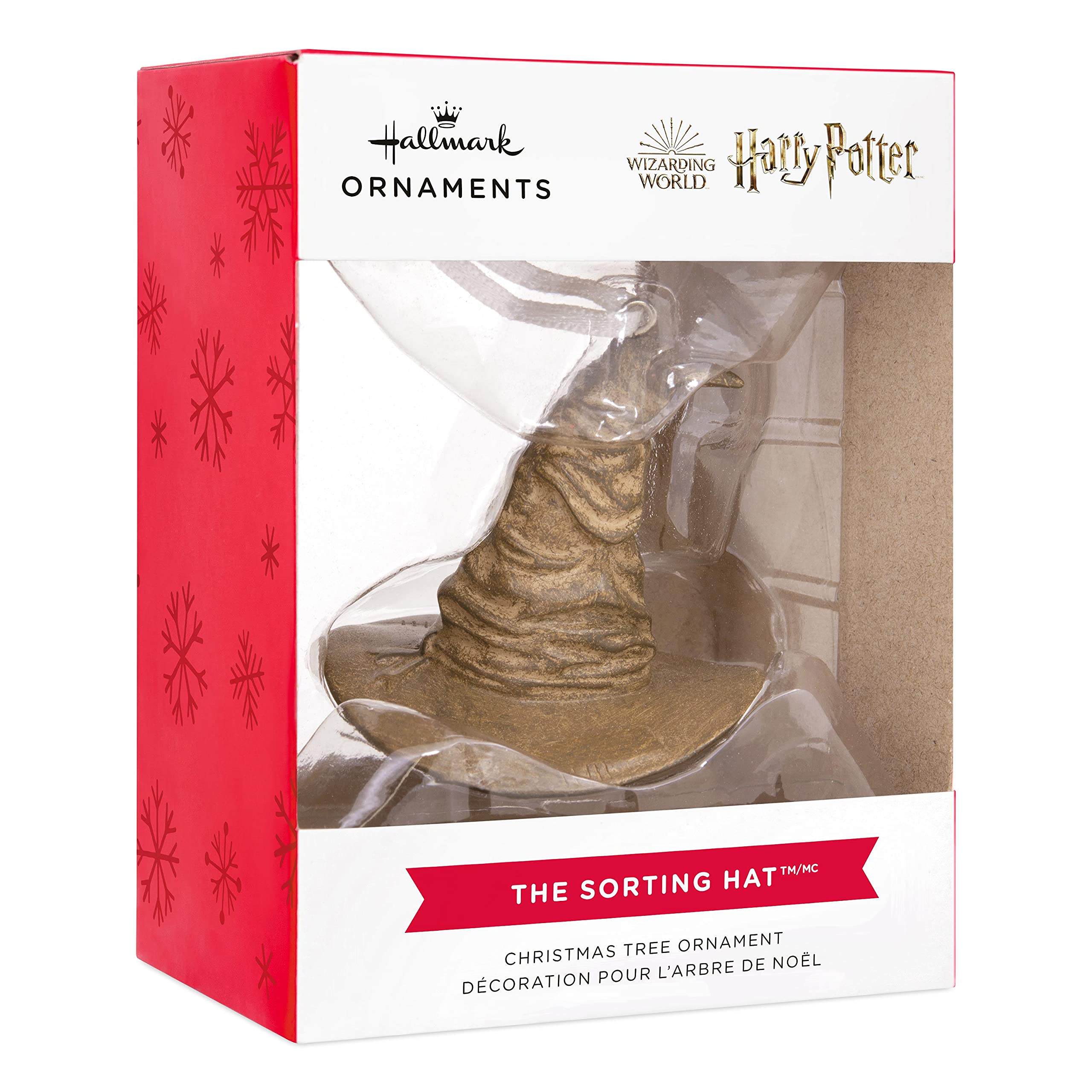 Hallmark Harry Potter Stacked Books with Wand Christmas Ornament - Collectible Holiday Decor for Potter Fans - Perfect for Tree Decorating, Gift Giving & Wizarding World Themed Parties