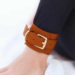 BDSM Bondage Kit for Couples - 2 Wrist Cuffs & Thigh Waist Straps Restraint Set - SM Leather Bondage Gear for Adults (Brown) - Perfect for Spicing Up Your Bedroom & BDSM Play