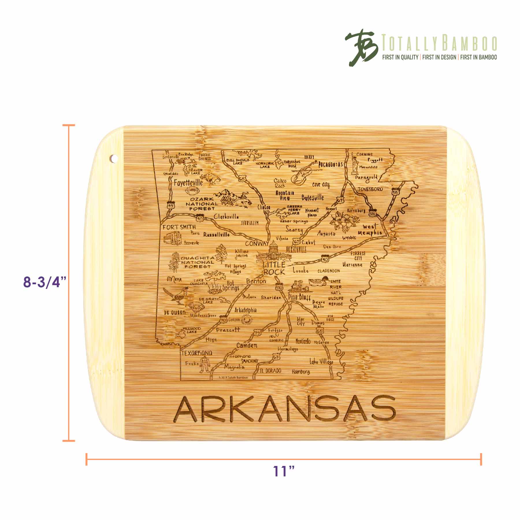 Premium Arkansas Wood Cutting Board - 11