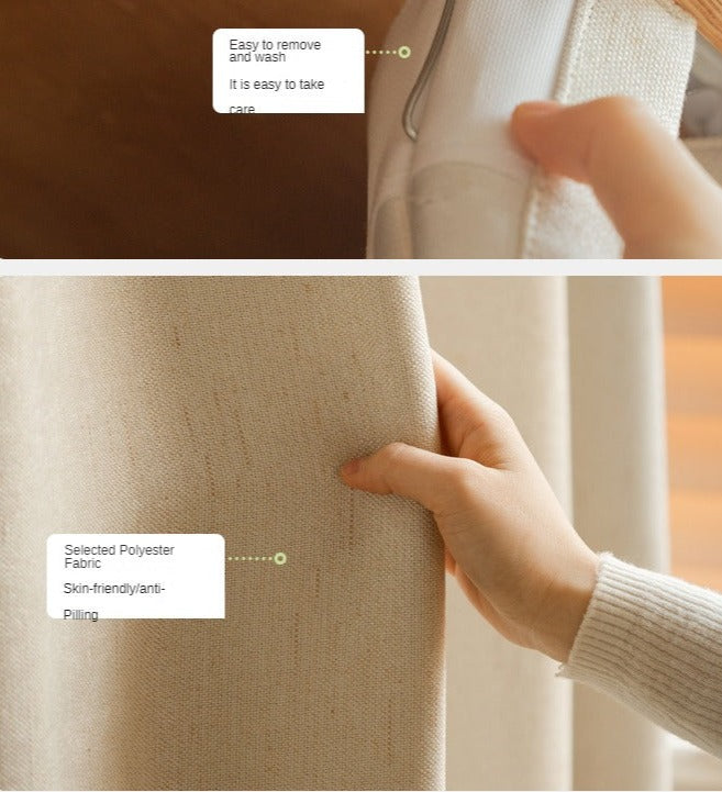 Oak Solid Wood Wardrobe with Curtain Design - Elegant Closet Storage for Bedroom, Living Room & Dorm Organization
