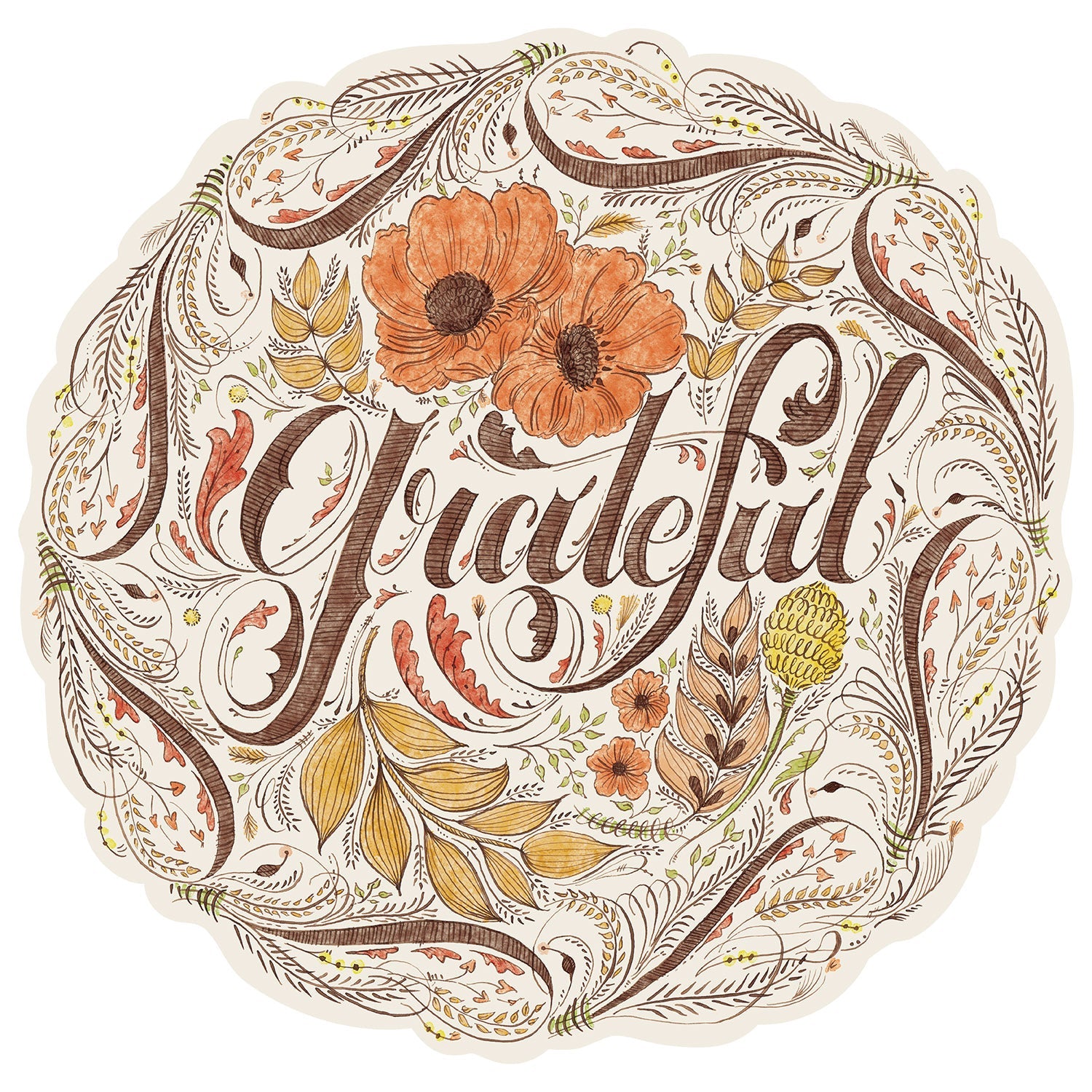Custom Die-Cut Grateful Placemat - Thanksgiving Table Decor, Holiday Dinner Mat, Fall Home Decor for Dining Table & Kitchen - Perfect for Family Gatherings & Festive Occasions
