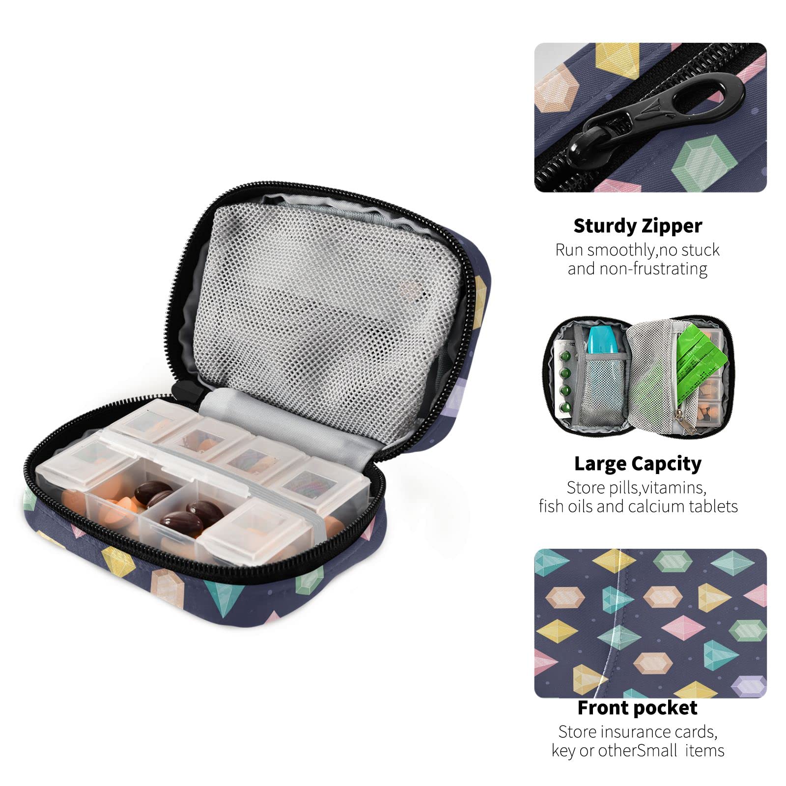 **7-Day Large Capacity Pill Organizer with 8 Compartments - Weekly Travel Pill Box, Vitamin & Medication Dispenser - Perfect for Daily Use, Travel, and Home Organization**