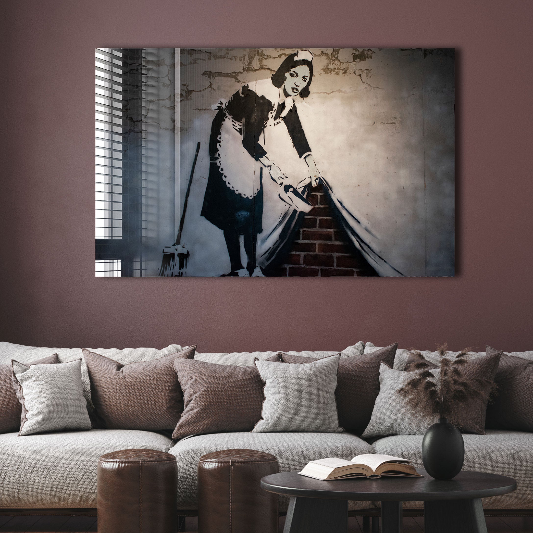 Banksy 'Sweep It Under The Carpet' Art Print - Street Art Wall Decor for Home & Office - Perfect for Urban Art Lovers & Modern Interior Design
