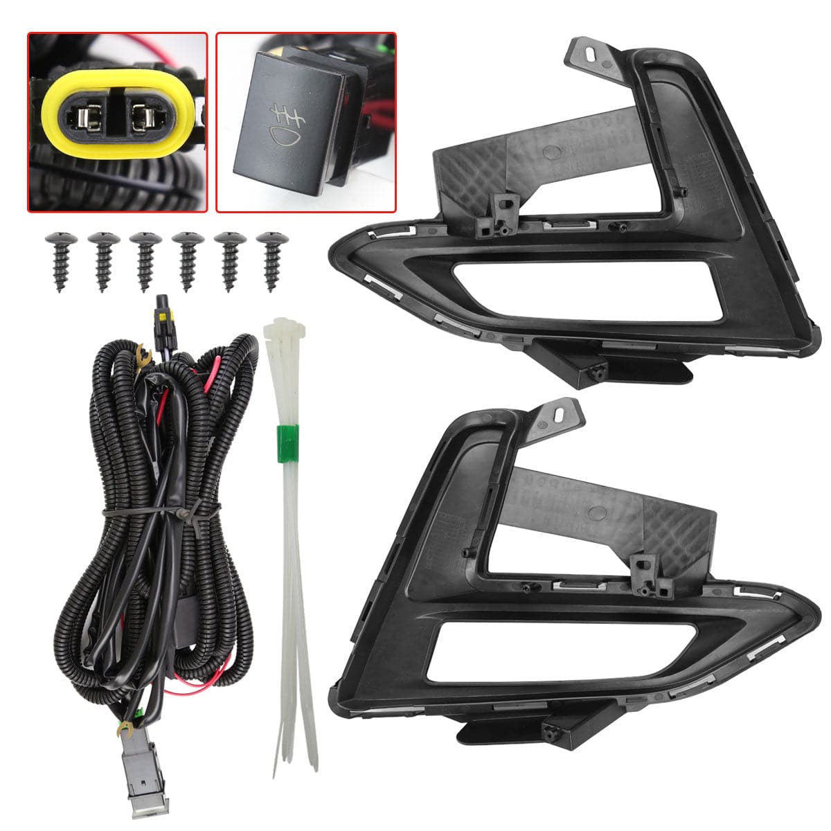 2020-2021 Nissan Sentra H8 LED Fog Lights Kit - Chrome Housing with Clear Lens - Upgrade for Better Visibility in Rain & Fog Driving Conditions