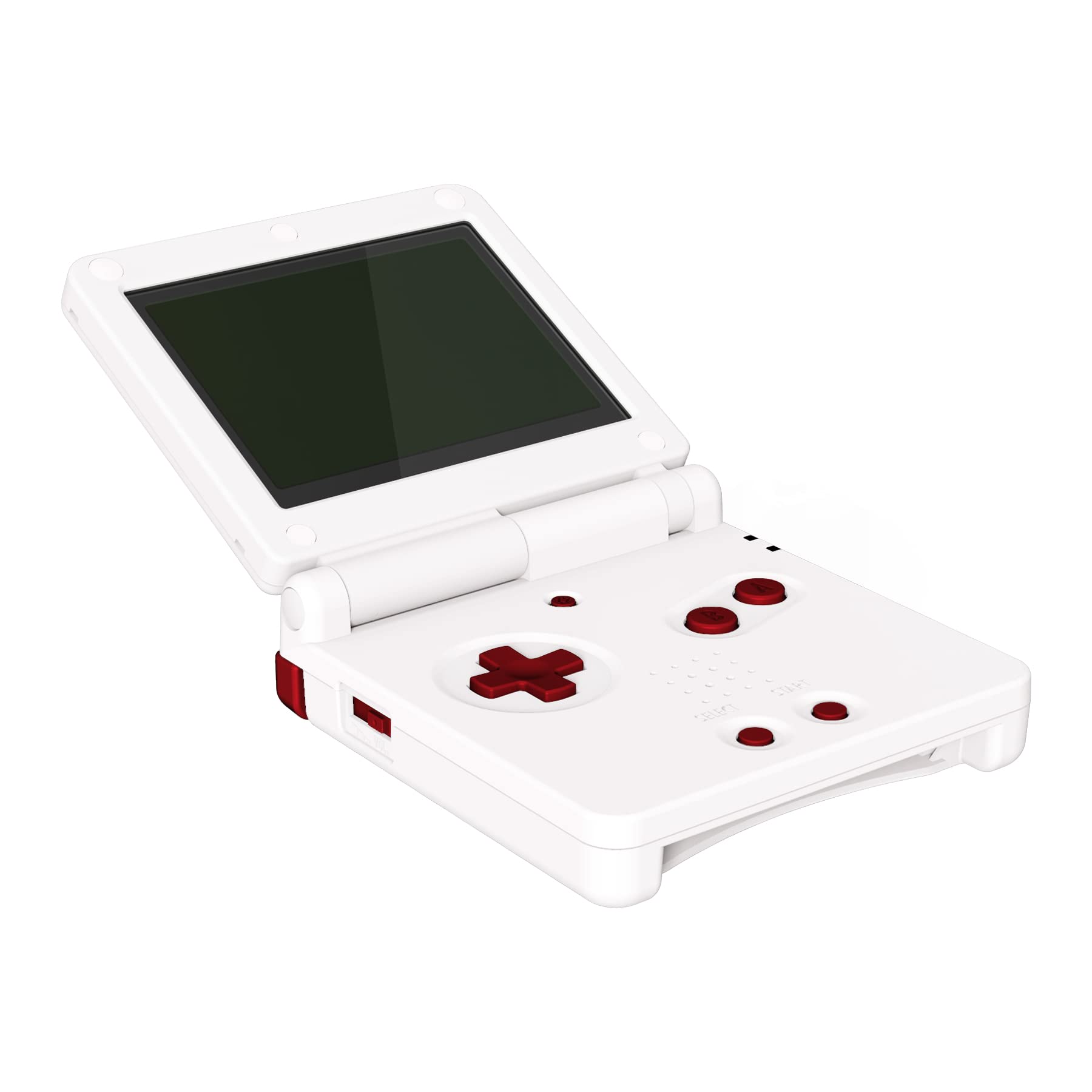 eXtremeRate Scarlet Red Custom Full Set Replacement Buttons for Gameboy Advance SP (GBA SP) - A B L R Power Volume D-Pad Keys | Gaming Accessories for Enhanced Gameplay Experience