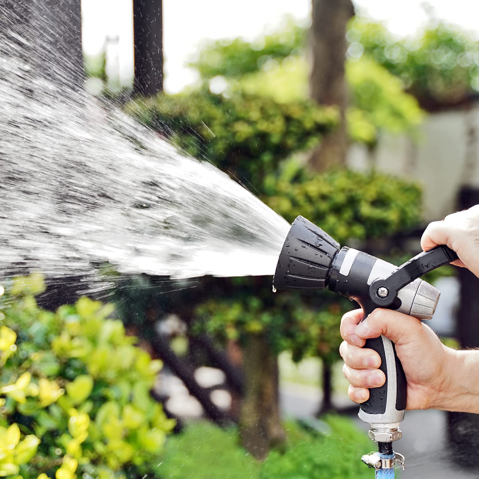 Heavy Duty Metal Garden Hose Nozzle - High Pressure Water Sprayer for Cleaning, Watering Plants, Washing Cars & Bathing Pets | Perfect for Outdoor, Lawn, Garden & Home Use