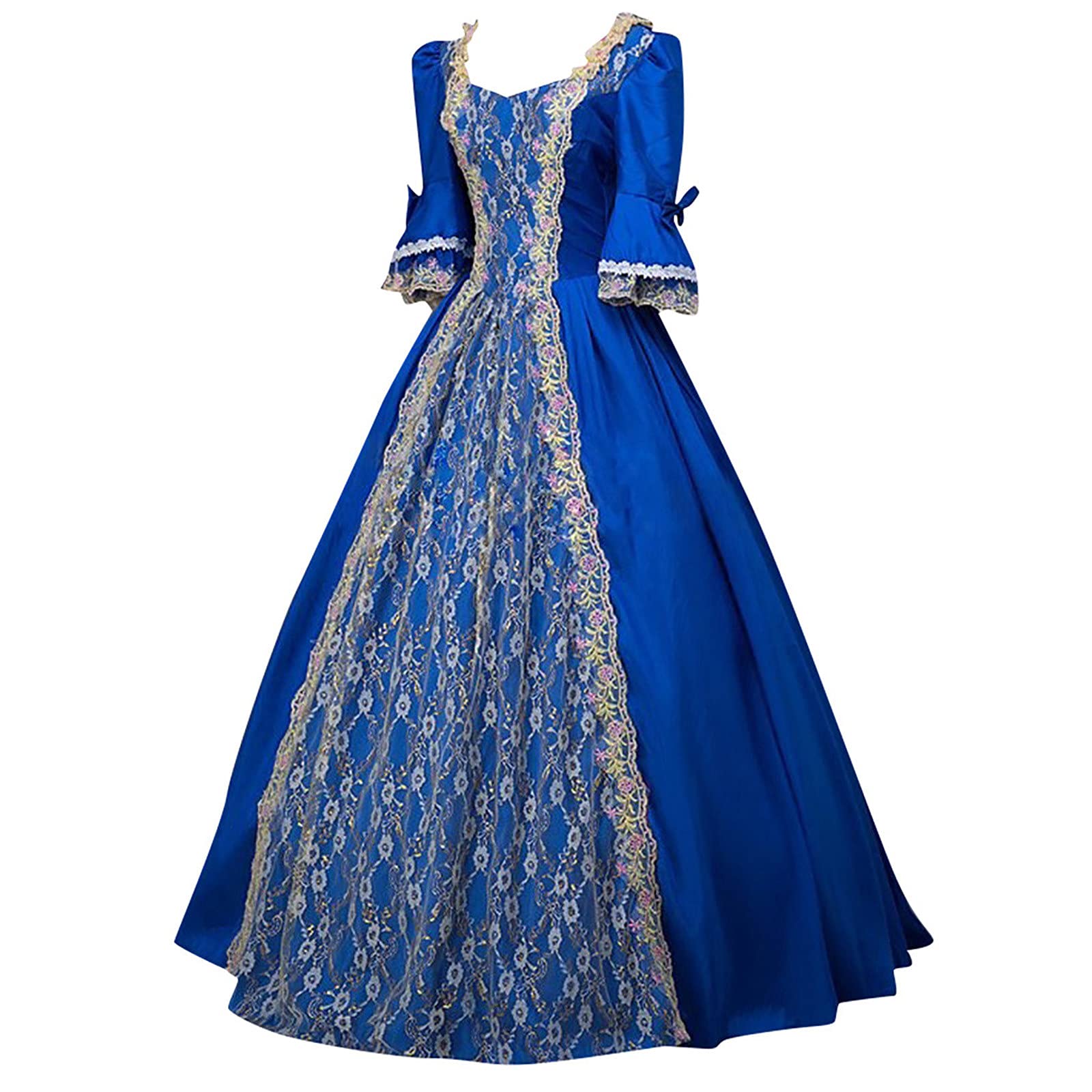 LEHOZIHEQ Victorian Rococo Dress for Women - 1800s Medieval Renaissance Ball Gown with Flare Sleeves | Elegant Masquerade, Historical Reenactment & Cosplay Costume
